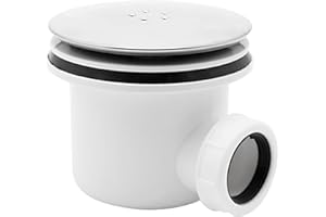 ICEBLUEOR Siphon de douche à haut débit pour trou de 90 mm, sortie latérale de 3,8 cm, bouchon de douche de rechange chromé pour salle de bain