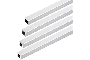 DMiotech 4Pack (8mm x 8mm x 1mm) 6063 Aluminum Square Tube 300mm Length Industry Metal Tubing for Machinery Frame Construction DIY Projects