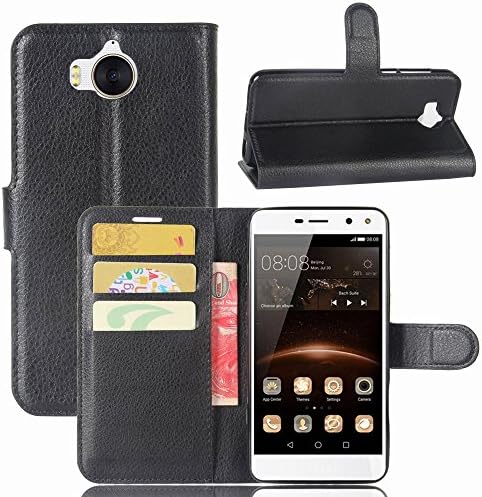 OFU® Huawei Nova Young 5.0" case,PU Leather Wallet Phone Flip Card Slots Kickstand Cover Case Skin for Huawei Nova Young 5.0" phone case,the considerate design of the magnetic part(Black)