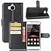 Produktbild Huawei Y5 2017/ Y6 2017 Hülle,Frlife | Bookstyle Handyhülle Premium PU-Leder klapptasche Case Brieftasche Etui Schutz Hülle für Huawei Y5 2017/ Y6 2017 Schwarz