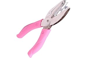 QEHYUELEFU 1.5mm Single Hole Paper Puncher, Pink Handle Hole Paper Punch Mini Punch with Soft Grip for Home Office School Supplies Craft Cards DIY Handmade Scrapbook Ticket Tags (Small Circle)
