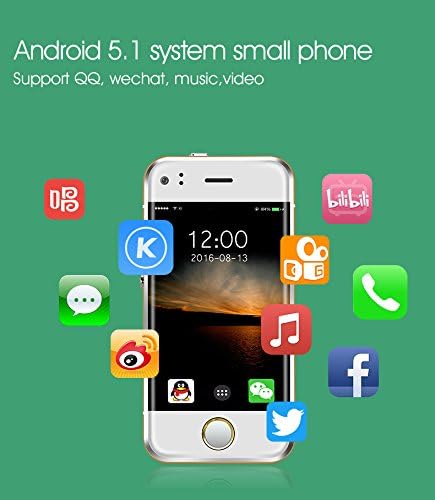 Mini Rest-Pocket SOYES WORLD'S SMALLEST ANDROID Phonebaby Smartphone SOYES S6 (SILVER) BY JJA BROS SIM FREE Unlocked 2.45" WIFI Android 5.1 Multi touch Capacities Screen For Students and Children UK SELLER FAST SHIPPING