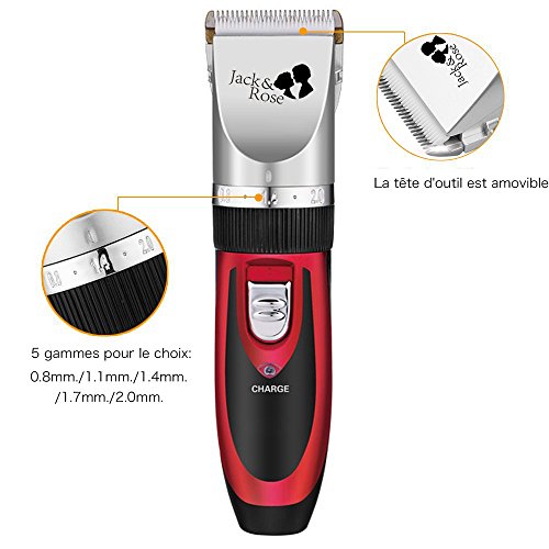 Jack & Rose Profi Elektrische Haarschneidemaschine Wiederaufladbare Haarschneider Set Haartrimmerset Haartrimmer mit 4 Trimmaufsätzen für Kinder und Herren - 3