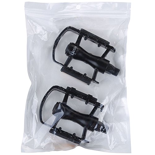 Lictin Fahrradpedale Mountainbike Pedale Pedale aus einer Aluminiumlegierung mit hochwertiger Lagerung Anti-Rutschpedal Trekking Pedale (ein Paar) für Mountainbike, Rennrad, Stadtrad u.a. schwarz, 9/16 - 7