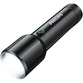 Philips SFL2203 450 L&uuml;men 5W Led El Feneri Teleskopik Zoom Sos Modlu Metal G&ouml;vdeli Şarj Edilebilir Uzun Menzilli Flashlight