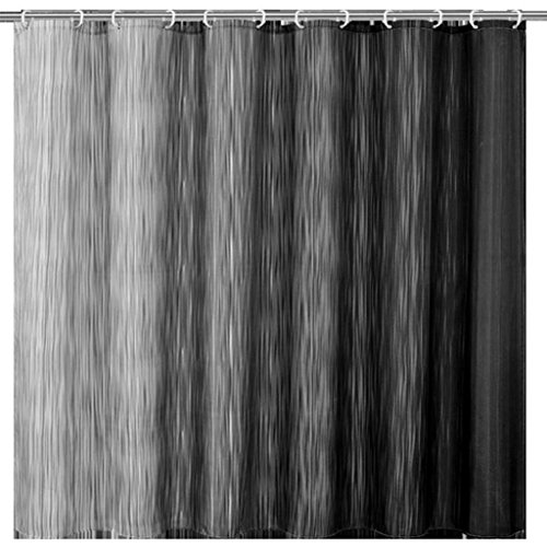 GWELL Grau Farbverlauf Wasserabweisend Duschvorhang Anti-Schimmel inkl. 12 Duschvorhangringe für Badezimmer Art-B 180x200cm - 2