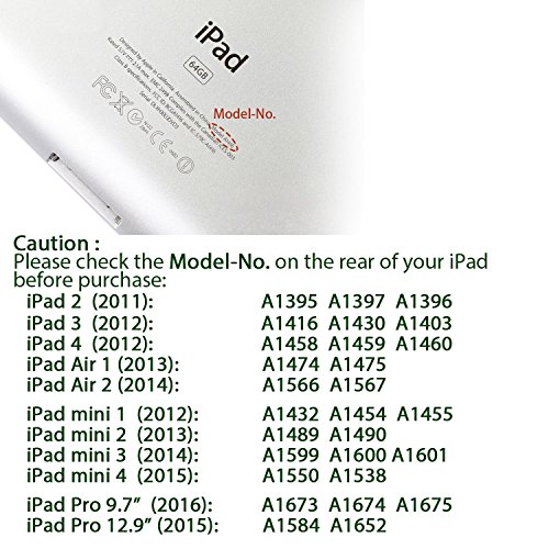 Besmall iPad Air iPad 5 Hülle – Ultra Dünn Edles Schutz Hülle Smart Cover Case PU Leder Schutztasche Etui Schale + Back Case inkl.Displayschutzfolie Reinigungstuch Stift für Apple iPad Air 1/ iPad 5 – Mit Standfunktion & Auto Sleep Wake up Funktion (iPad Air 1, Schwarz)XKZT53H - 2