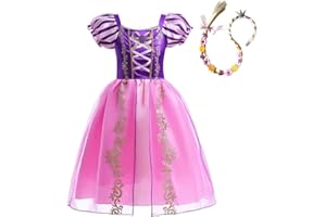 Lito Angels Disfraz de Princesa Rapunzel Vestido de Fiesta de Cumpleaños para Niña Pequeñas, Manga Corta, Púrpura Morada