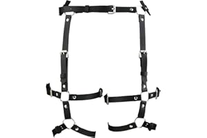 peaceking Cintura in pelle Punk per donna, imbracatura in vita gotica, catena del corpo regolabile per donna (nero)