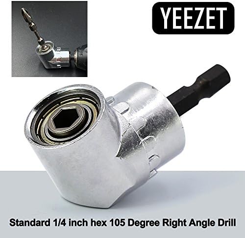 YEEZET 105 ° Angle Extension 1/4 Inch Hex Magnetic Bit 6 mm Hex Drill Bit Screwdriver Socket Holder Adaptor Right Angle Drills Y005-01