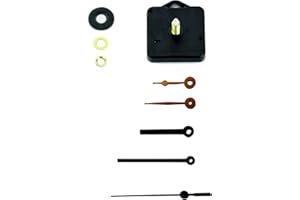 Clock-it Meccanismo Orologio Silenzioso con Gancio, Albero lungo, H 22mm/Filettatura 16mm. 2 Set lancette plastica. Azienda Italiana Specializzata