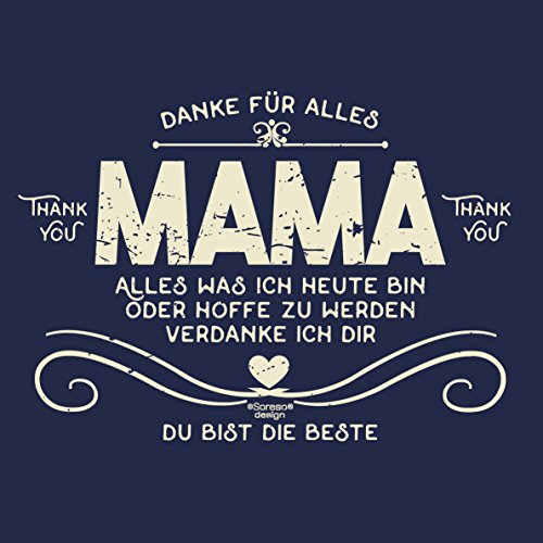 Kissen inkl. Füllung und Urkunde : Danke Mama :: Persönliches und bleibendes Geschenk zum Muttertag : Geschenkidee Muttertagsgeschenk 40×40 Farbe: navy-blau - 2