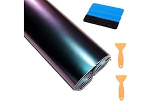 GUANGYU Pellicola Adesiva Protettiva,30 * 300cm Pellicola Adesiva Fibra di Carbonio Rivestimento Adesivo Colore variabile da Viola a Blu Camaleonte,Car Sticker Wrapping Auto e Moto