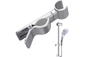 Houdao Supporto Soffione Doccia Senza Foratura Supporto Doccia Saliscendi ABS Cromo Ricambio Saliscendi Doccia Regolabile per Asta Doccia Tubo Doccia da 18-25 mm