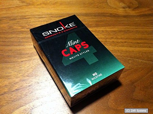 Preisvergleich Produktbild SNOKE Mint Caps ohne Nikotin 4x für E-Zigaretten = 100 herkömmlichen Zigaretten