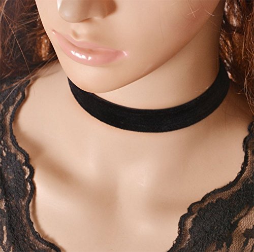 hosaire Choker für Frauen Mädchen, schwarz Classic Samt kurz necklace-best Dekoration für Sommer Kleid…, schwarz, 1 - 3