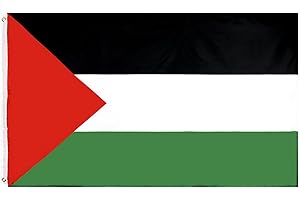MOGADEE® Palestine Flag, 5ft x 3ft Palestine Flag, Weatherproof Palestine Flag with Brass Eyelets, Washable Palestine Flag, Suitable for Indoor and Outdoor Decorations and Sports Events