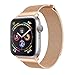Produktbild Band Für Apple Watch Series 4 40mm Armband, MuSheng Uhrenband Schlaufe Edelstahl Smart Watch Trap mit Einzigartiger Magnetverriegelung Ohne Schnalle für Apple Watch Series 4 (Roségold)