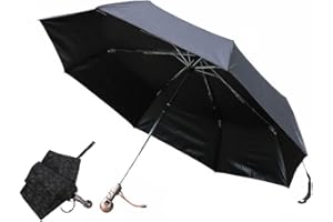 ThreeH Kompaktowy składany parasol szkielet uchwyt wiatroodporny lekki słońce deszcz automatyczne otwieranie zamykanie parasol czarna powłoka wewnątrz