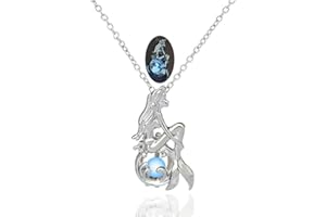 USTNIR Sirène Collier Enfant Fille, Sirène Coquille Pendentif Colliers Bijoux Set Enfant, Princesse Cadeau Fête Anniversaire Filles