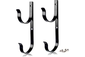 MENG ZHI AO - Juego de 2 Perchas para Barra de Piscina, Resistentes, de Aluminio, Color Negro