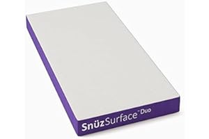 SNUZ Snüz Surface Duo Dual Sided Cot Mattress, 3D Waterproof Breathable Firm Foam Topped Pocket Sprung, for Children & Toddlers, with Washable Cover for Better Sleep, UK Cot Size, 60x120cm (White, M021DC)