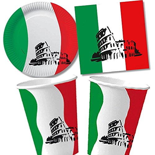 10 Fähnchen * ITALIEN * als Deko für Mottoparty oder Länder-Party // Flaggen Fahnen Papierfahnen flag grün weiss rot italy - 3