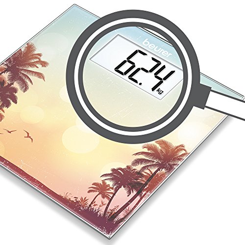 Beurer Glaswaage GS 203 Beach – extra dünne Personenwaage für den besonderen Akzent in Ihrem Badezimmer - 3