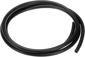 M METERXITY Schmierölschläuche, 3mm (1/8 Zoll) ID x 5mm (3/16 Zoll) OD 3,28FT Gummischlauchrohr für Bewässerung/Kleingeräte/Gartenwasserschläuche [Schwarz]