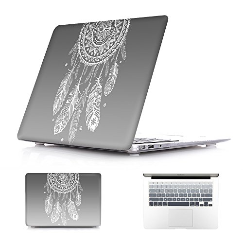 Batianda 13,3 Zoll MacBook Air Hülle,Dream Catcher Plastik Hartschale Schutzhülle Case für MacBook Air 13 (A1466/A1369) und Tastatur Abdeckung,Grau
