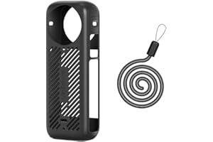 BEISDIRECT Custodia protettiva in silicone per Insta360 X4, custodia protettiva per fotocamera sportiva Insta360 X4, custodia protettiva in silicone per accessori per fotocamera sportiva Insta 360 X4 (nero)