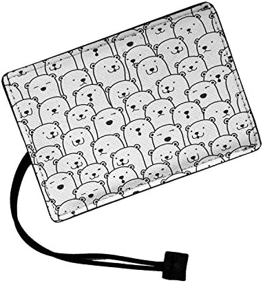 Bears Collage Pattern Printed Suitcase Luggage Tag With Elasticated Strap & Hidden Personal Information Card By Humblebee London - HB-HSLT-S37