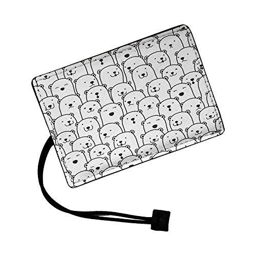 Bears Collage Pattern Printed Suitcase Luggage Tag With Elasticated Strap & Hidden Personal Information Card By Humblebee London - HB-HSLT-S37