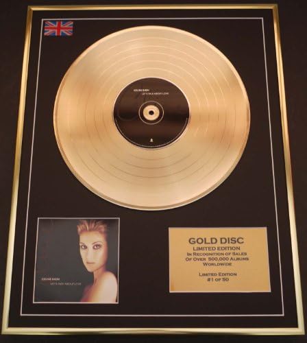 CELIN DION/LTD. EDITION CD GOLD DISC/RECORD/LET'S TALK ABOUT LOVE