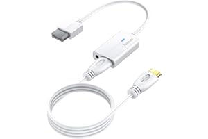 AUTOUTLET Adaptateur Wii HDMI Wii 2 Hdmi 1080P/720P Full HD Converter avec Prise de Sortie Audio Vidéo 3,5 mm et Câble HDMI 1,8 m pour Nintendo Wii Wii U TV Monitor Beamer Television (Blanc)