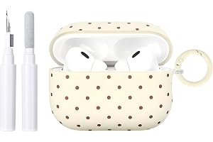 Reownest Fodral för AirPods Pro/Pro 2 med rengöringssats, söt prickig design, estetiskt utseende för flickor och kvinnor, nyc
