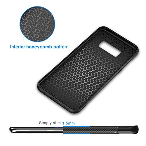 JETech Funda para Samsung Galaxy S8 Plus  Carcasa con Absorci  n de Impacto  Dise  o de Fibra de Carbon  Negro