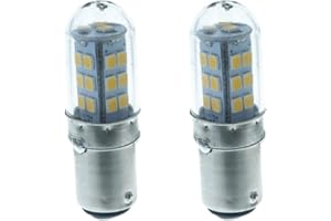 LEDLUX 2 Sztuka Led Żarówki Do Łódź, DC 12V i 24V, 4W 350 Lumenów, 4W=40W, BA15D G18, BAY15D G18,5 (BAY15D, Warm White 3000K)