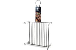 JUANIO Grille Double sur Pieds pour Barbecue en Acier, Grille de Barbecue Portable - Longueur 30 x Profondeur 30 cm