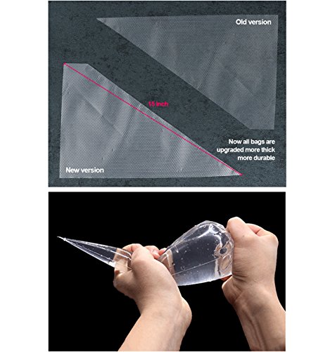 ilauke 200 Einweg Spritzbeutel Spritztüten für Spritztüllen Set groß Konditorei Einwegspritzbeutel 31 X 20 cm extra dick 0,04mm (200 Stück) - 5