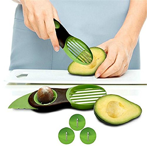 VWH 3-in-1-Avocadoschneider – Grün - 3
