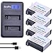 Price comparison product image DuraPro Batteries AHDBT-401 (4Packs) 1500mAh + LCD Dual USB Charger for Gopro 4 Battery Gopro Hero 4 Black/Silver Camera Batteries