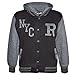 Produktbild Kinder Mädchen Jungen R Mode NYC Baseball Jacke Mit Kapuze Uni Kapuzenpulli Alter 2-13 Jahre - Dunkelgrau, 11-12 Years