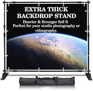 WuHoo Brand Heavy Duty Backdrop Stand Perfect for Your Studio Photography or Videography (8x8 ft) with Carry Bag