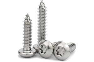 Qrity 50PCS M4x14mm Self Tapping Screw, Torx Pan Head Screws, Stainless Steel Round Head Self Drilling Screws