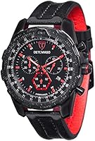 DETOMASO Airbreaker Men's Quartz Watch with Black Dial Analogue Display and Black Leather Bracelet Dt-Yg101-A