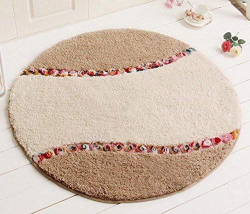 XMJ Lovely Rural Rose Carpet Elliptical Bedside Non-Slip Mat 46cm * 125cm , red