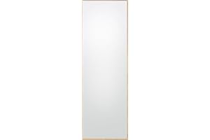 Home Selections Full Length Aluminium Wall Mirror, 150 x 50cm, Large Metal Framed Wall Mounted Mirror, Oak