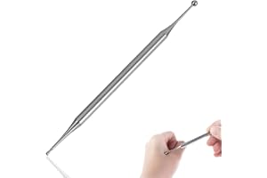 GENERIC Dual Head Facial Reflexology Tools – Stainless Steel Acupuncture Pen for Ear and Body Points, Portable Deep Tissue Massage Tool, Self-Massage Acupressure Probe, Tension Relief & Headache Relief