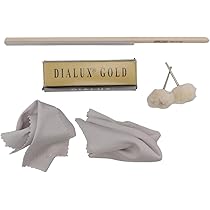 Dialux polijstpasta-assortiment, rood en wit, voor zilver en goud, super afwerking en mooie glans, inclusief viltcabron en twee microvezels